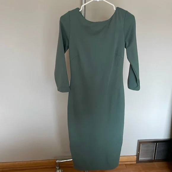 slim fit dress slacks Anthropologie Navy Blue & Green Bow Print 